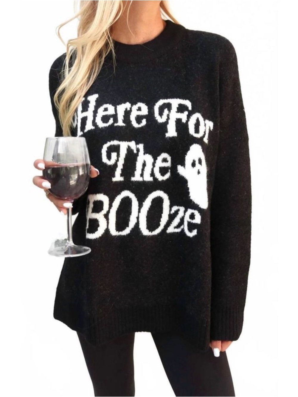 Show Me Your MuMu Black 'Here For The BOOze' Graphic Sweater